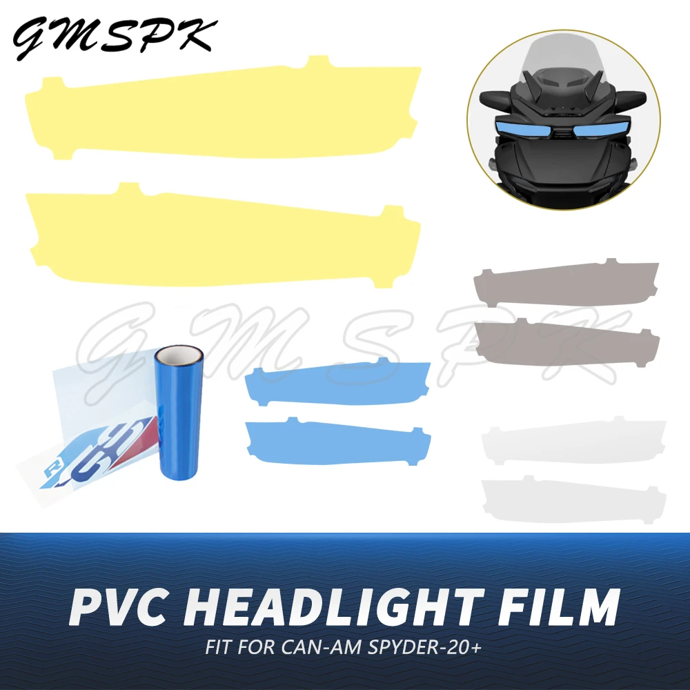 

Прозрачная тонировочная пленка для фар мотоцикла, сине-желтая дымчатая пленка для фар, наклейка, подходит для Can-Am 2020-2025 Spyder RT SE6 Limited