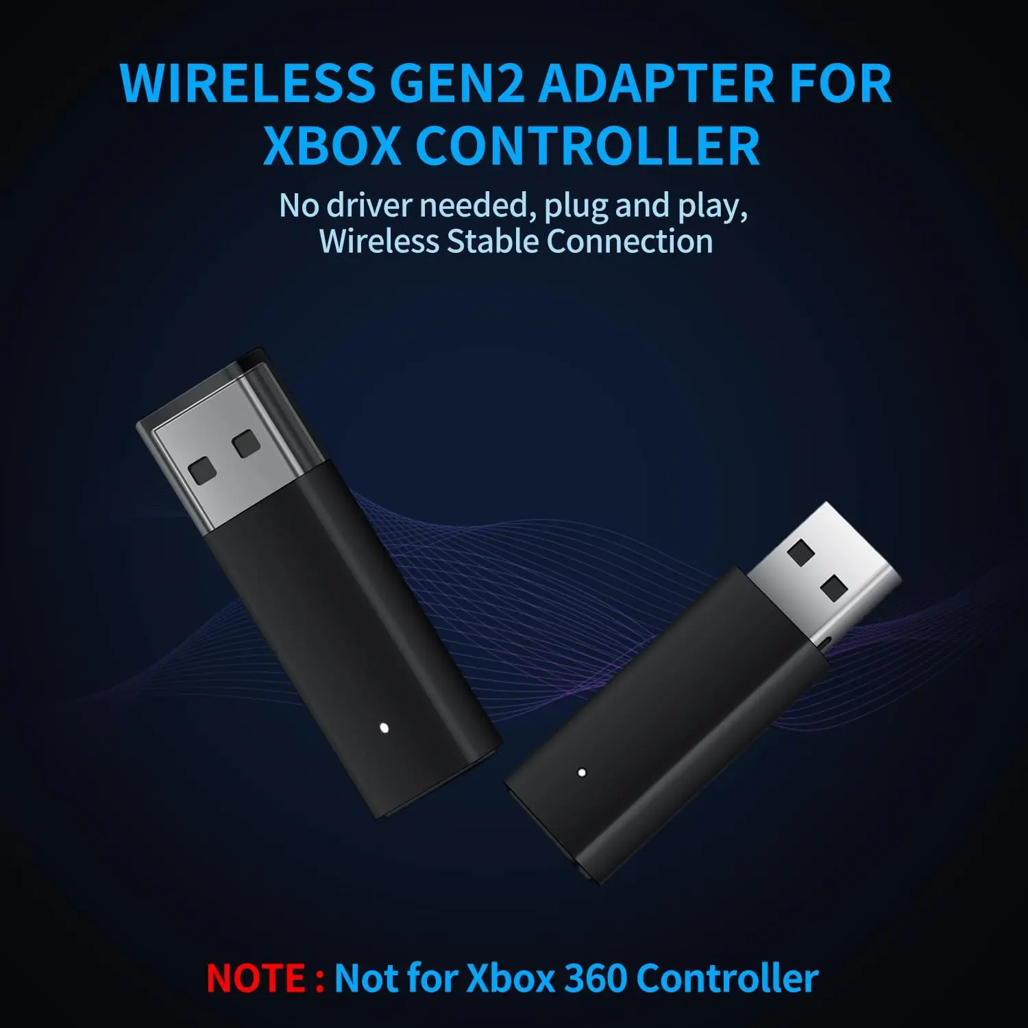 For Xbox One Wireless Adapter USB Receiver for Xbox One 2nd for Xbox One 1st for Windows 10 System PC Laptops 2nd Generation