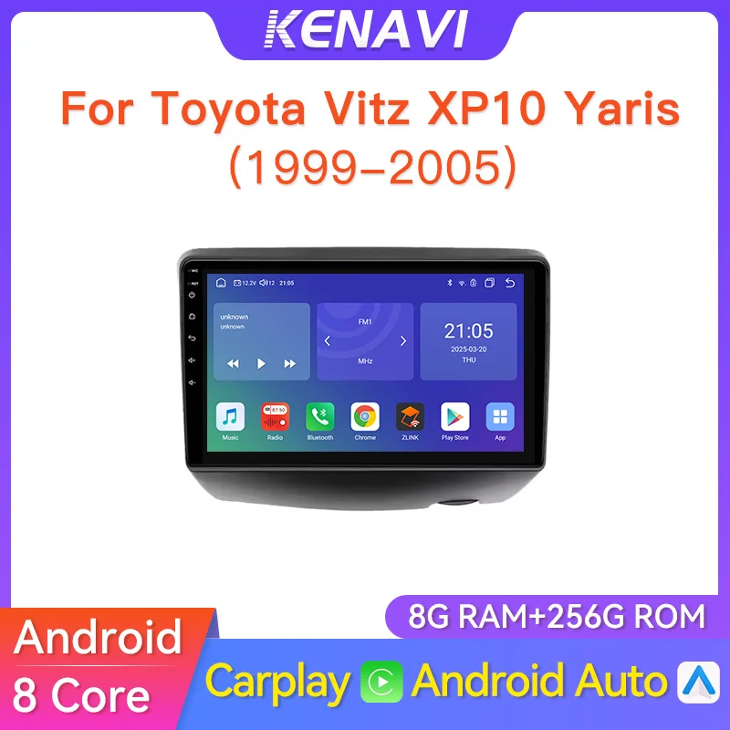 Car Stereo Radio Multimedia Player For Toyota Vitz XP10 Yaris Platz Echo 1999-2005 Navigation GPS Carplay Android 2Din Head Unit