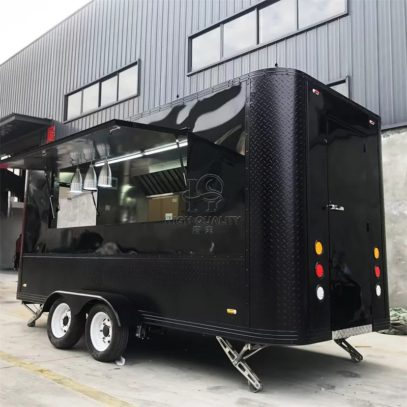 

Mobile Bar Food Trailer with Fully Equipped Kitchen for Fast Food and BBQ Pizza