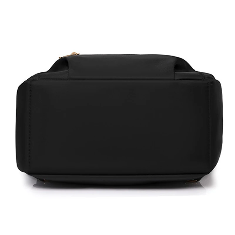 حقيبة ظهر صغيرة من النايلون الأسود مع أجهزة ذهبية، متعددة الأقسام، كاجوال متعددة الاستخدامات، للتنقل اليومي/التسوق، عصرية وعملية #4