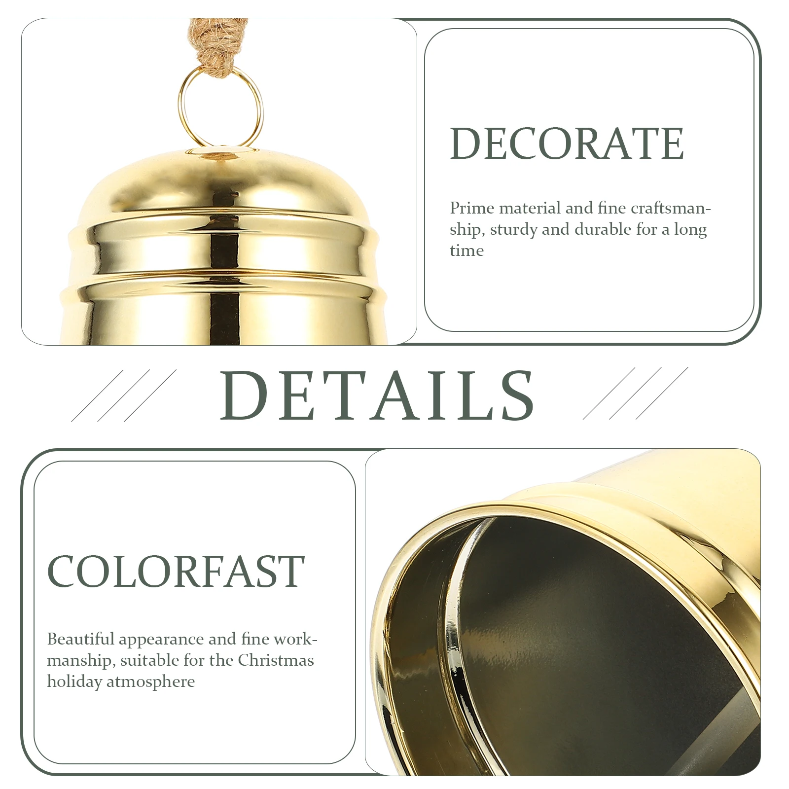 

Metal Bell Ornament Christmas Hanging Decor For Xmas Tree Party Pendant Holiday Decoration Festive Christmas