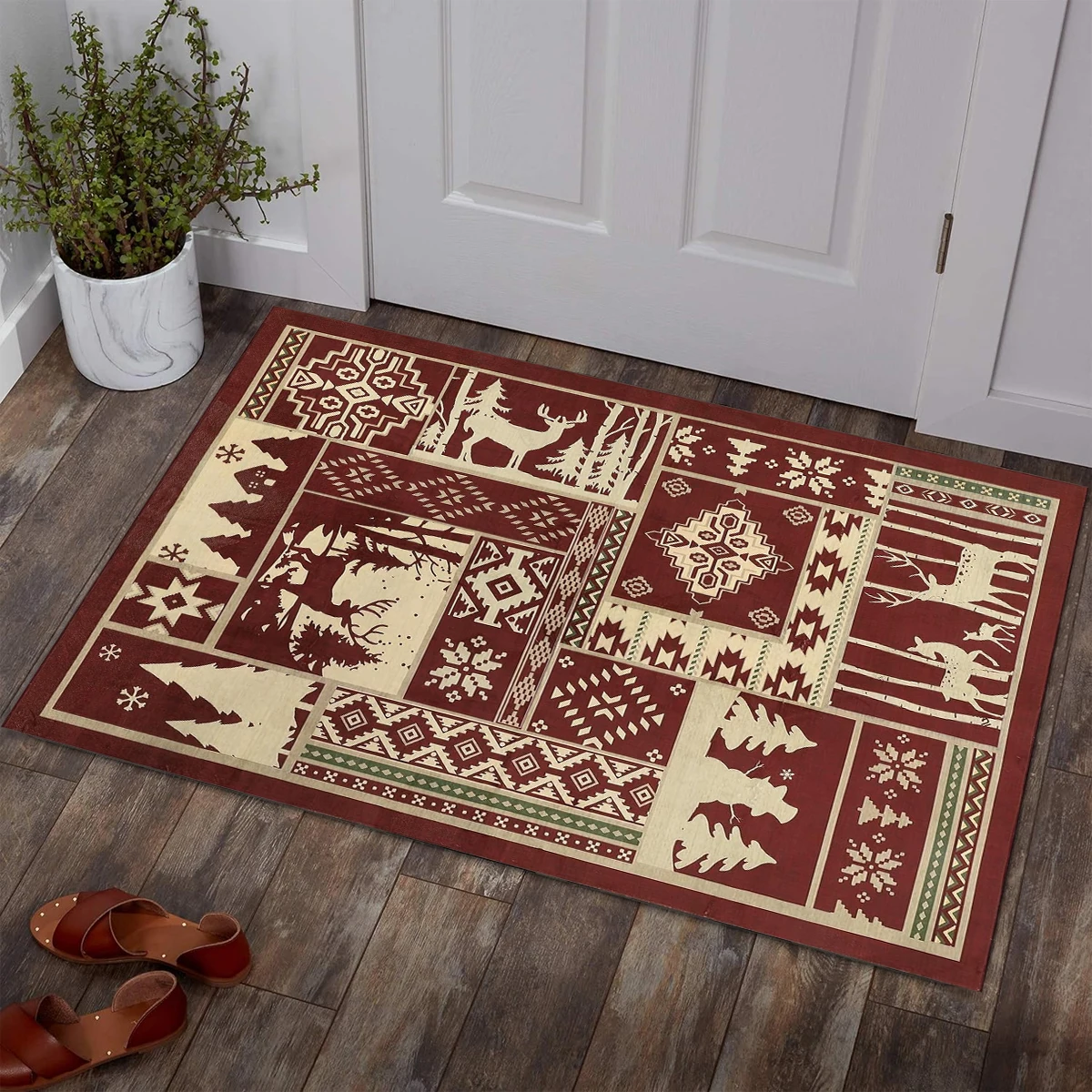 90*150 120*180 60*180 60*250 سنتيمتر عيد الميلاد موضوع الأحمر والبني السجاد المضادة للانزلاق ويمكن غسل الغسالة السجاد لغرفة المعيشة غرفة نوم #3