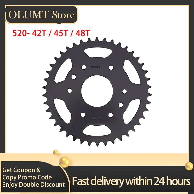 

520 Chain 42T 45T 48T Motorcycle Sprocket Gear For Road 401 Svartpilen 401 Vitpilen