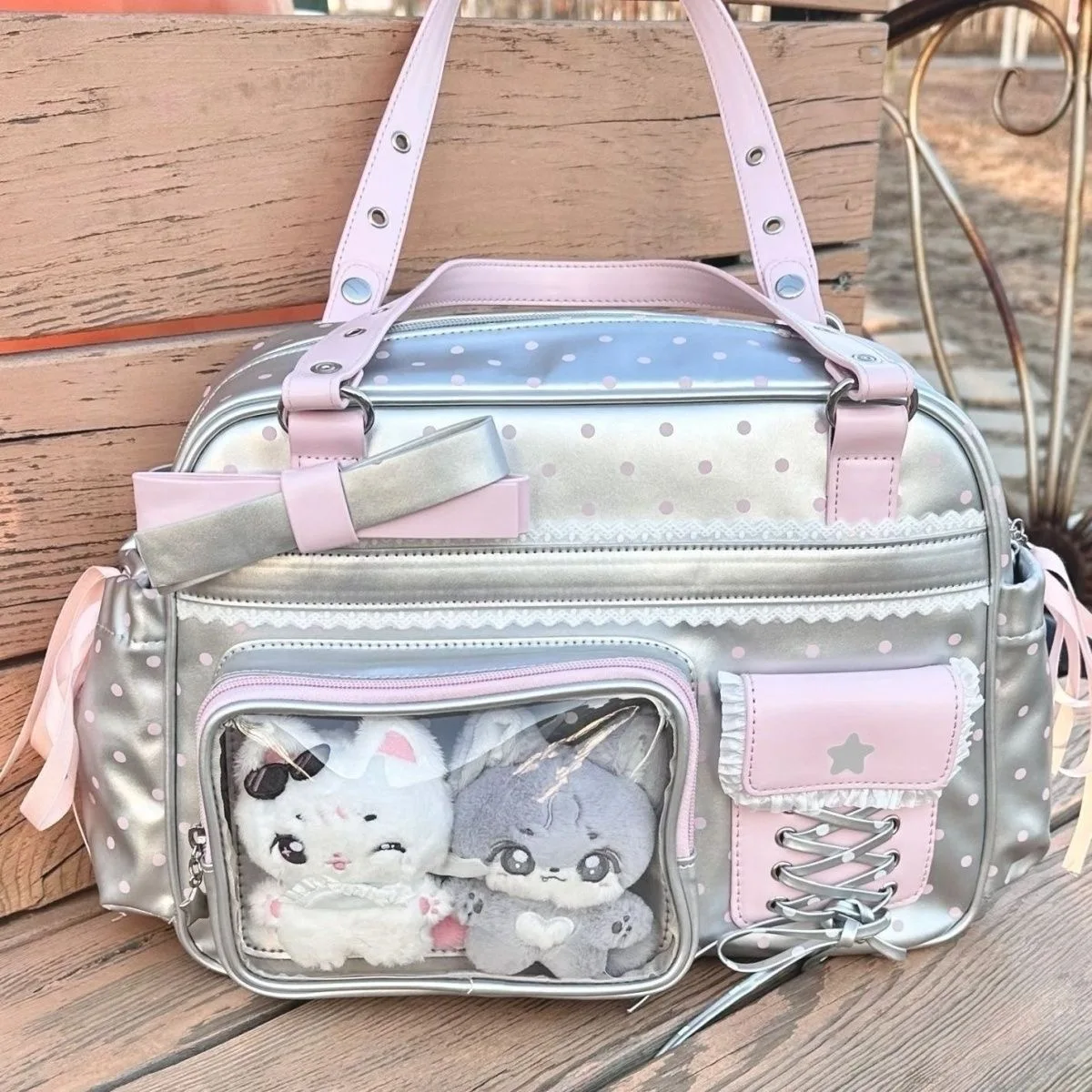 Women's shoulder bag y2k bag designer bags woman luxury 2025 color blocking polka dot ita bag transparent bag itabag 2025 trend