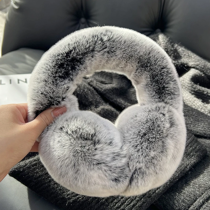 

Soft Real Rex Rabbit Fur Ear Warmer Winter Warm Earmuffs Earflap Outdoor Cold Protection Ear-Muffs Ear Cover Cute Unisex HB5395