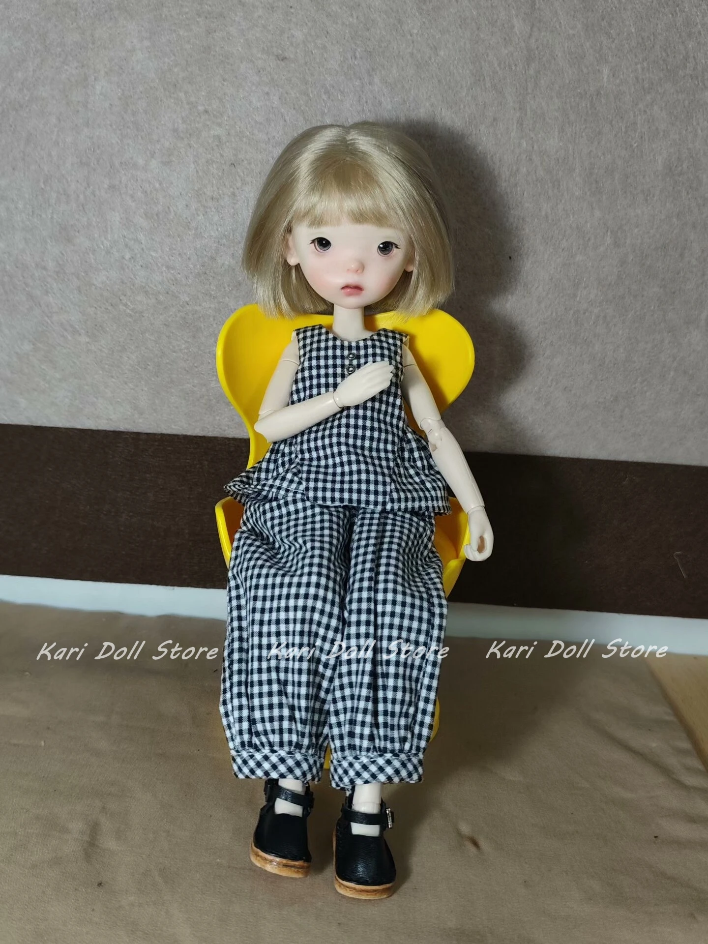 Kari Doll Vestiti e gonne Set a quadretti in bianco e nero per la bambola Landazz Landoudou