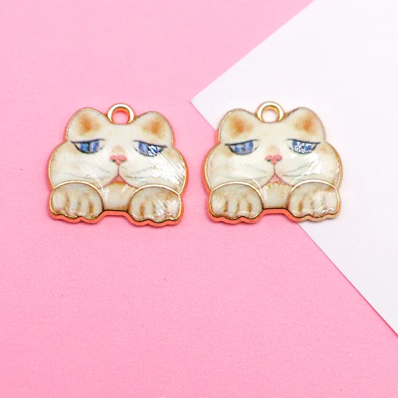 10pcs Cute Cat Metal Charms For Jewelry Making DIY Necklaces Earrings Bracelets Handmade Jewelry Findings Pendants Accessories