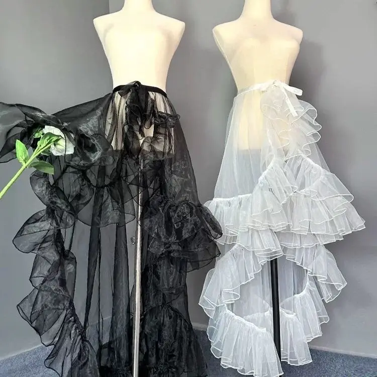 

Ladies Fairycore Skirt Irregular Ruffle High Low Hem Sweet Lolita Ballet Party Evening Prom Skirt New