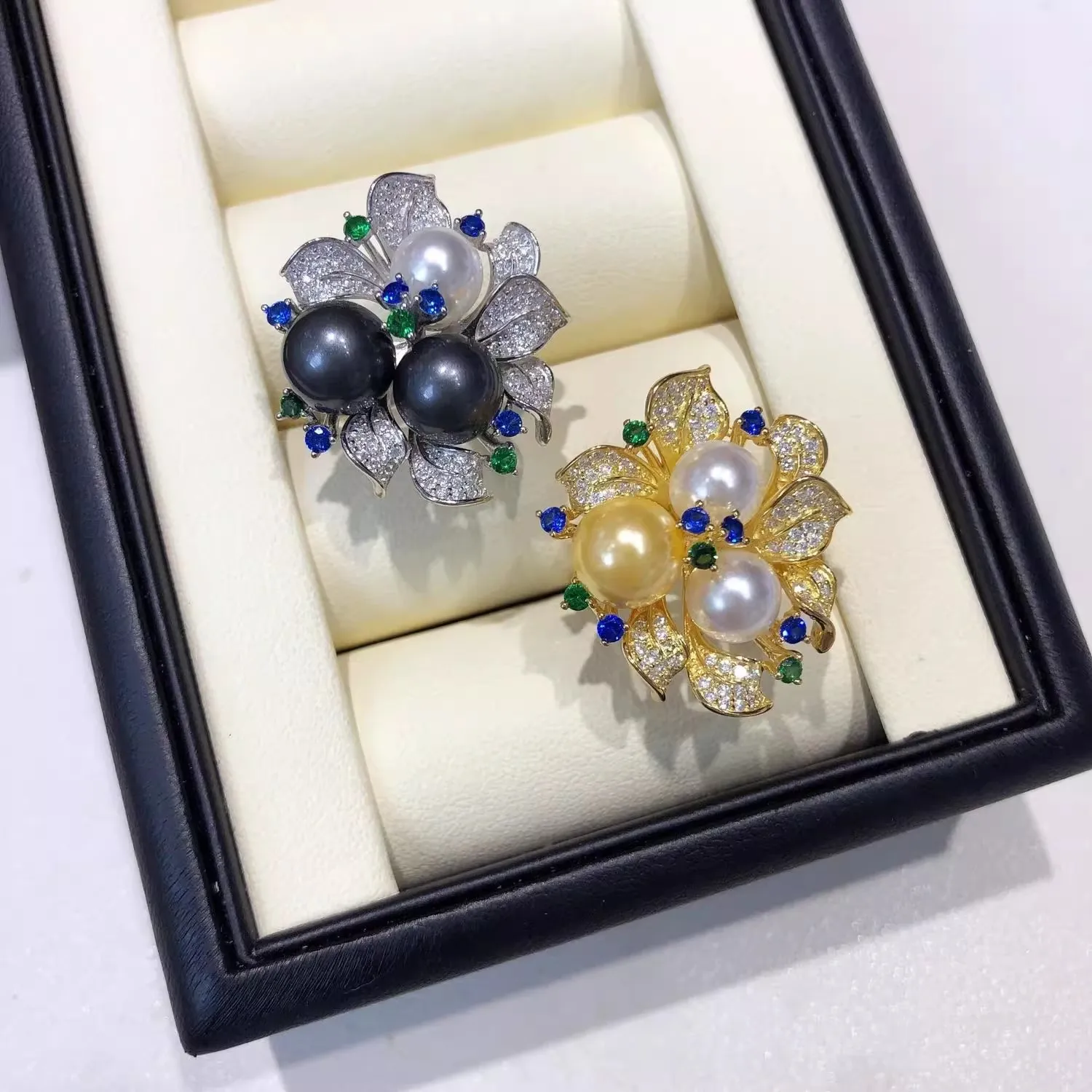 

MeiBaPJ 6-8 мм кольцо с пресноводным жемчугом модный держатель для цветов кольцо DIY 925 серебряный держатель установка изысканные свадебные украшения для женщин