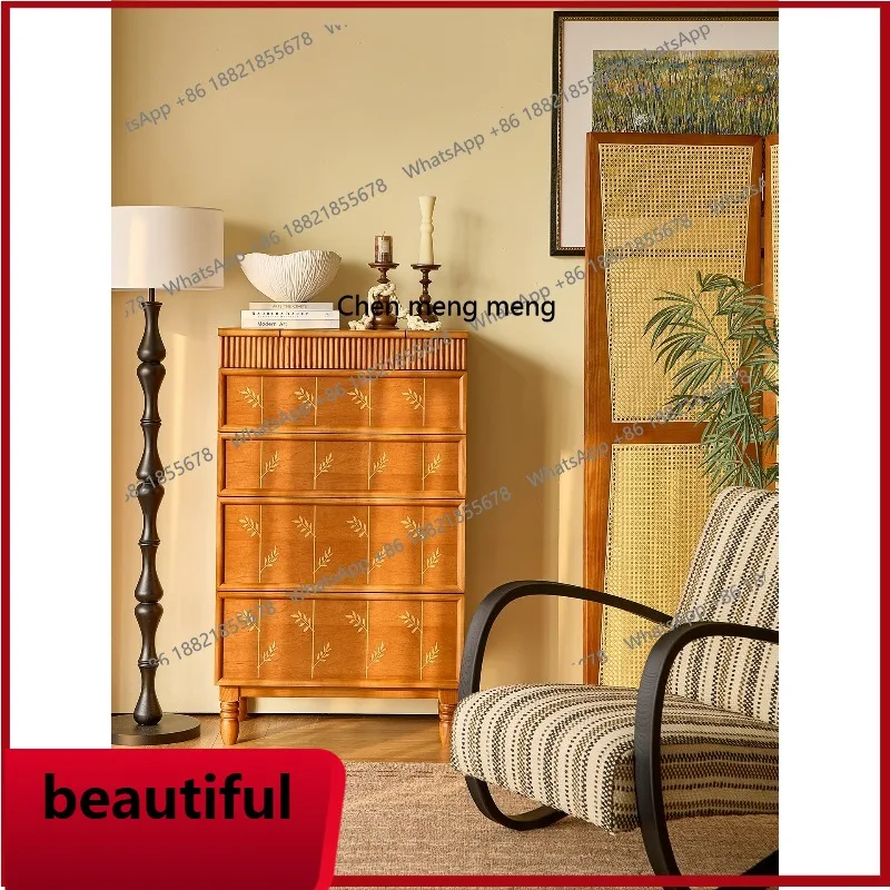 

X New, retro solid wood dresser home bedroom, dressing table, bedside chest, storage cabinet