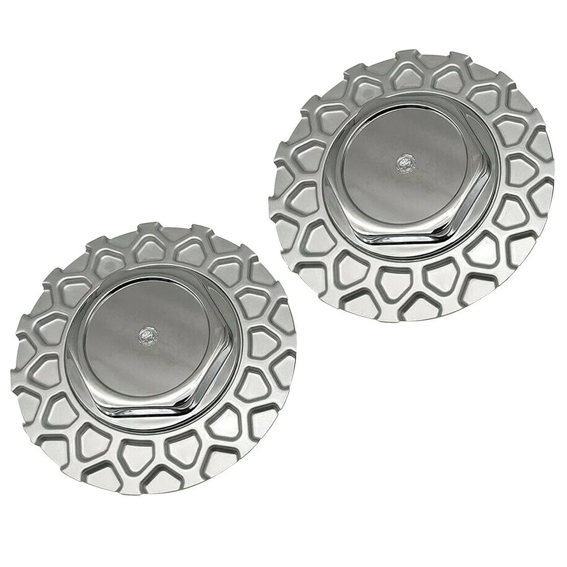 2Pcs Silver Car Left Right Wheel Tire Tyre Center Hub Cap Decoration For 17