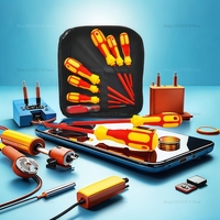 9pcsMagnetic Screwdriver Set Insulated Phillips Slotted Bits Electrician Hand Tool Kit for Residential Commercial ElectricalWork