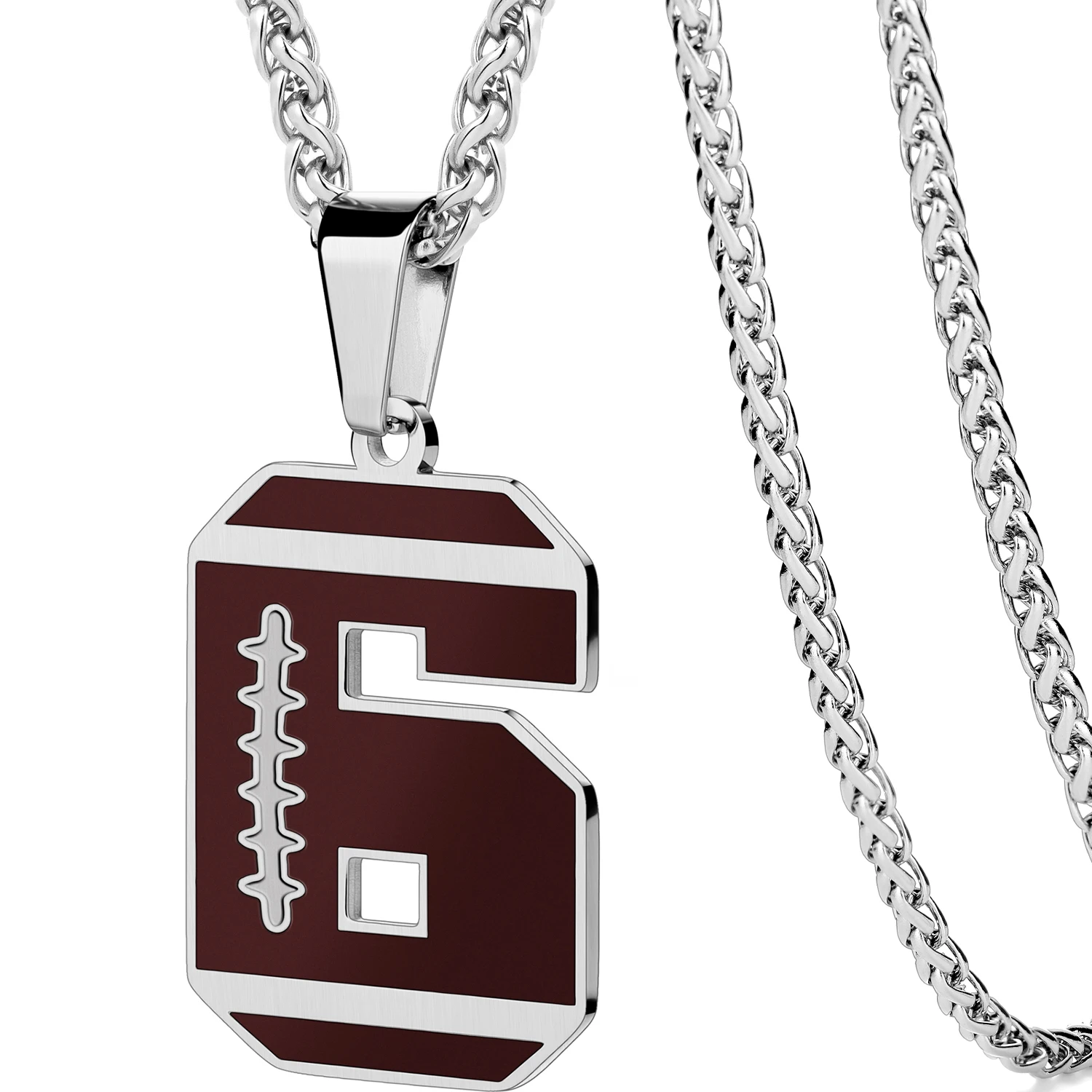 

Numbered Stainless Steel Rugby Necklace Number 0-99 Pendant Necklace