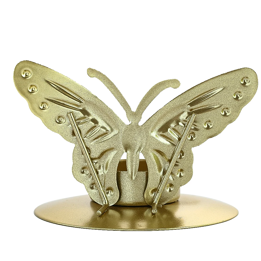 Vintage Simple Iron Art Gold Butterfly Candle Table Crafts Ornament Home Decorations Wedding Centerpieces for Tables Candelabros