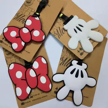 נסיעות אביזרים מזוודות תג חמוד קריקטורה mickey מיני pvc מזוודה נדלים בעלי מטען עלייה למטוס תגיות תווית ניידת