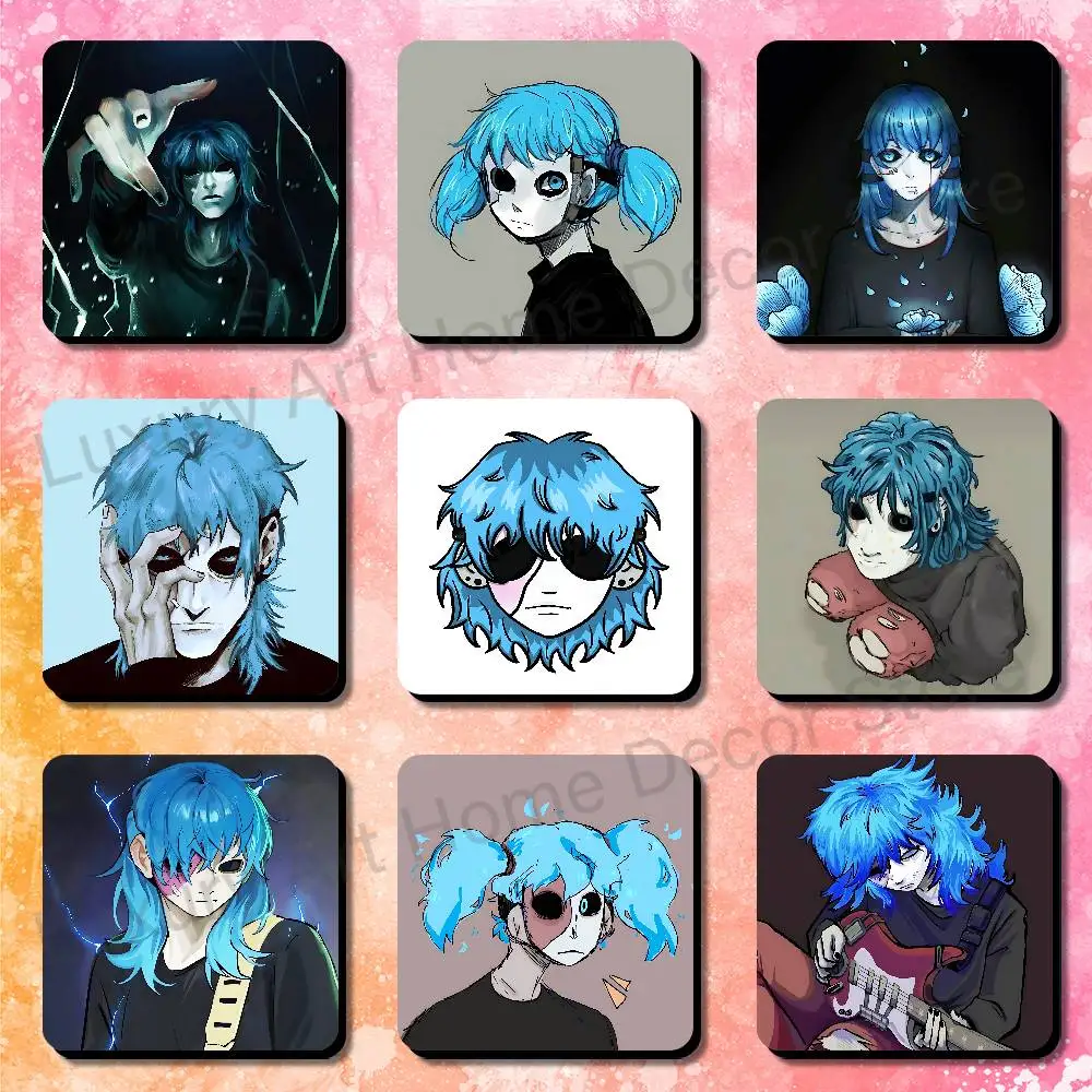 S-Sally F-Face Sal Fridge Freezer Refrigerator Magnets Metal Cabinet Dimensions 75x75mm Magnetic Sticker Cover Home