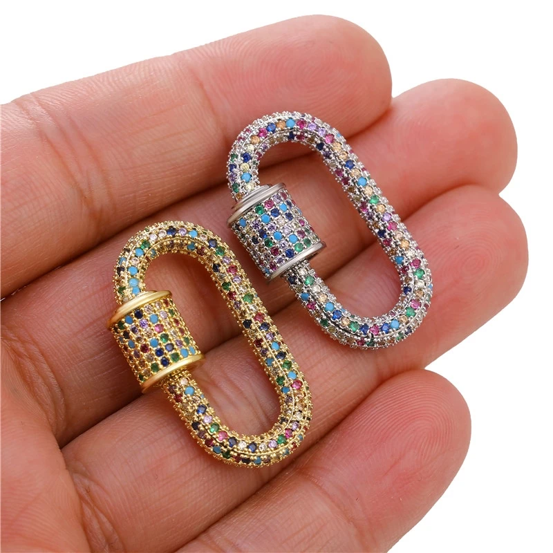 Juya Handmade Decorative Connector Fasteners Spiral Bolt Carabiner Clasps Accessories For DIY Women Punk Pendant Jewelry Making