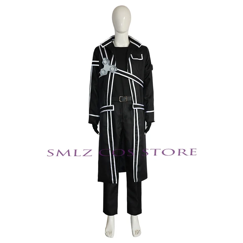 Kazuto Kirigaya Cosplay Anime Sword Art Online Costume Jacket Shirt Pants trench Kirito Uniform Wig Suit Party Outfit for Man