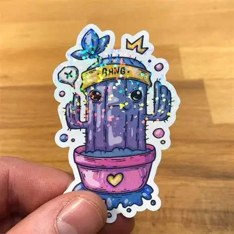 50 Stück personalisierbare holografische Stern-/Herz-Folienaufkleber, Vinyl-Aufkleber, DIY-Dekorationen, personalisierte glitzernde Hochzeits- und Geschäftsetiketten – Detail 7