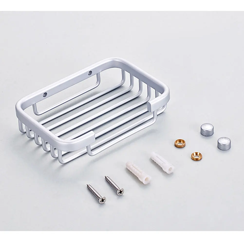 

Soap Holder Wall Mounted Aluminum Draining Tray Hanging Dish Basket for Bathroom Organizer Kitchen Sponge Storage Soap Dish