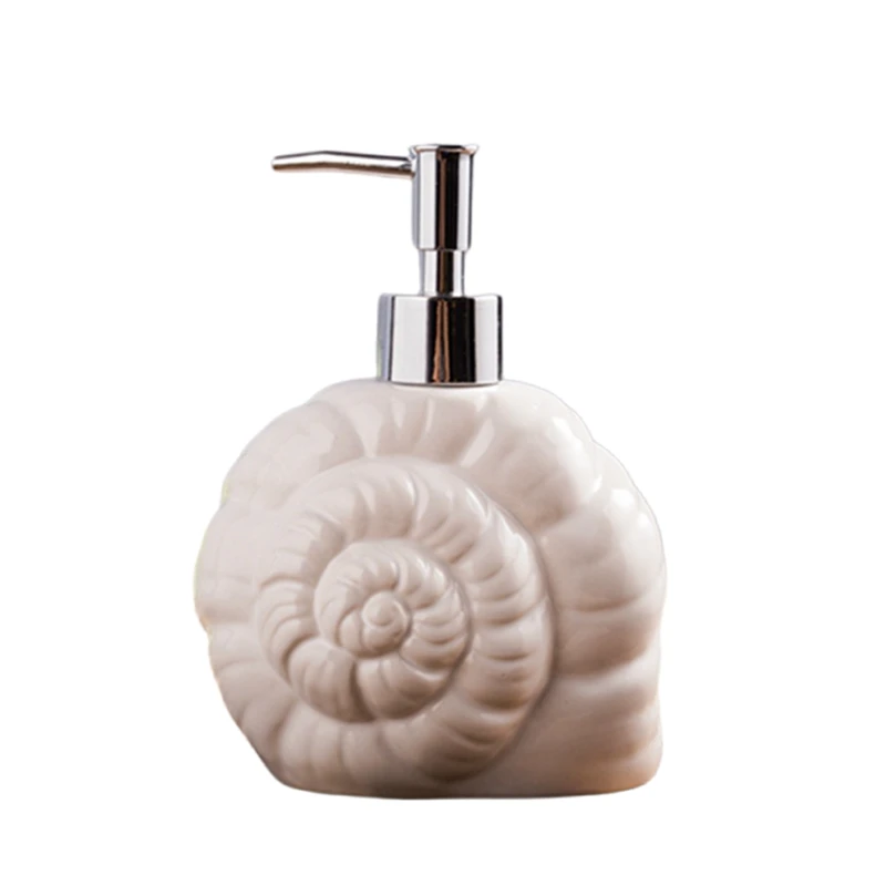 Sea Snail Ceramic Lotion Bottle Creative Washroom Kitchen Hand Press Sanitizer Liquid Soap Dispenser Container Prochoos 380ml