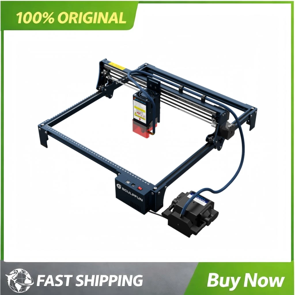 

20W Engraving Machine Automatic Air Assist System 410x400mm Engraving Area High Pressure Air Assist Nozzle Industrial Engraver