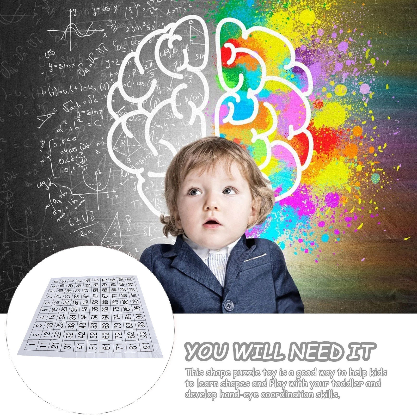 1Set Educational Numbers Wall Chart 1-100 Learning Poster Preschool Early Education Development Chart