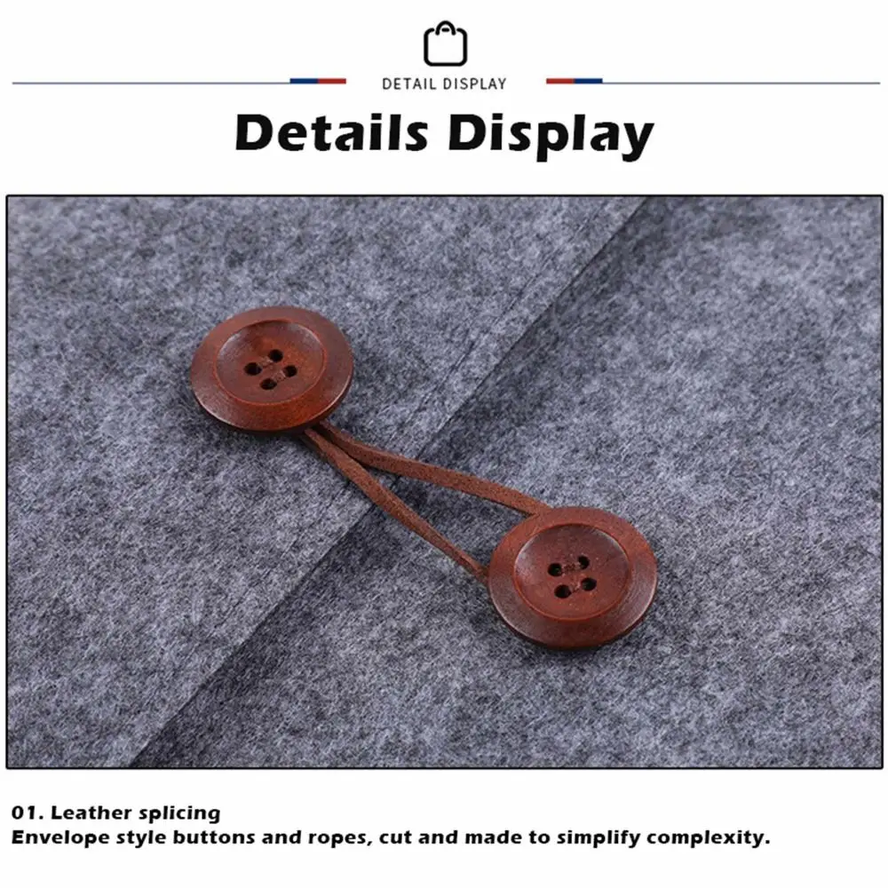 Multi-functional A4 File Bag Rope Button-type Wear-resistant Rope Button-type Briefcase Flet Archive Bag Meeting Materials