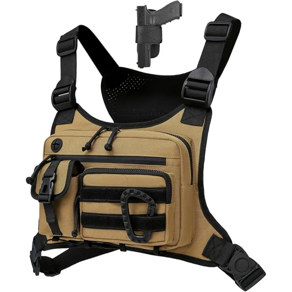 WOOJACK Muserise Outdoor Chest Bag, Tactical Vest EDC Chest Pack Rig For Sports Workouts Waterproof Anti-Theft Pack for Cycling