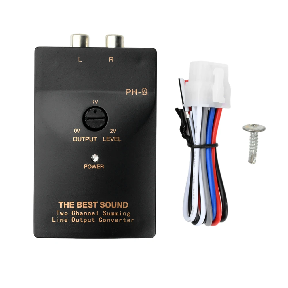 PH-2 Car Stereo-Audio RCA-Speaker Amplifier High To Low Subwoofer Audio Converter Adapter Wiring Adjustable Auto Part ﻿