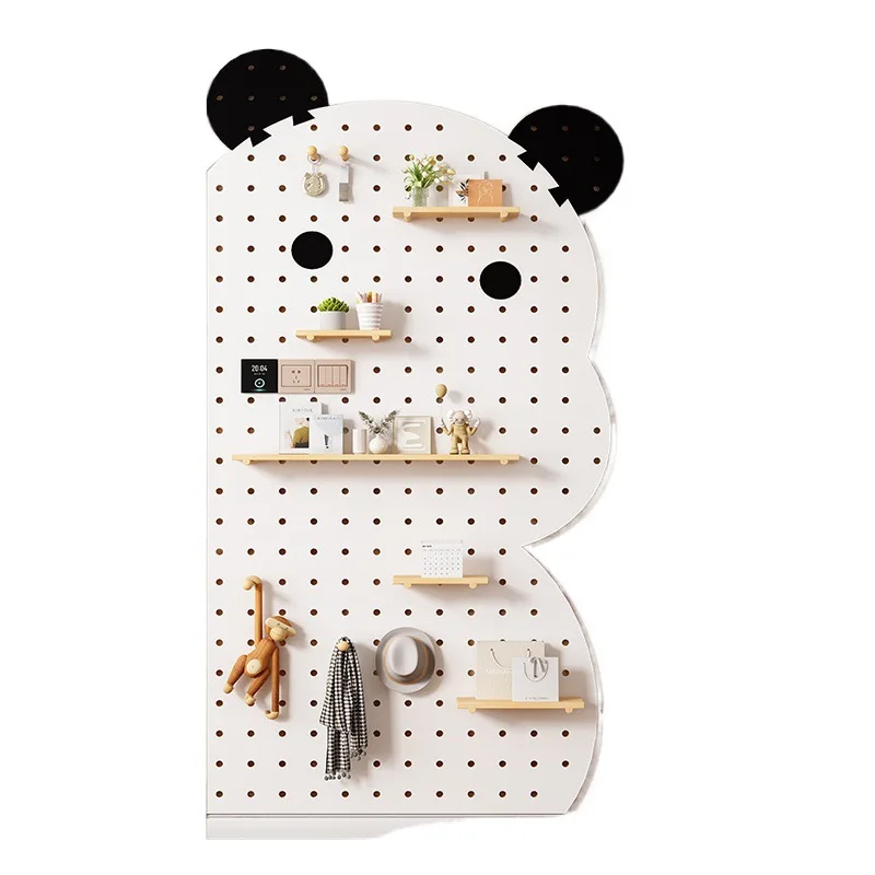 

Home baffle storage rack wall display rack flexible hole board entrance wall rack wall solid wood hanging board