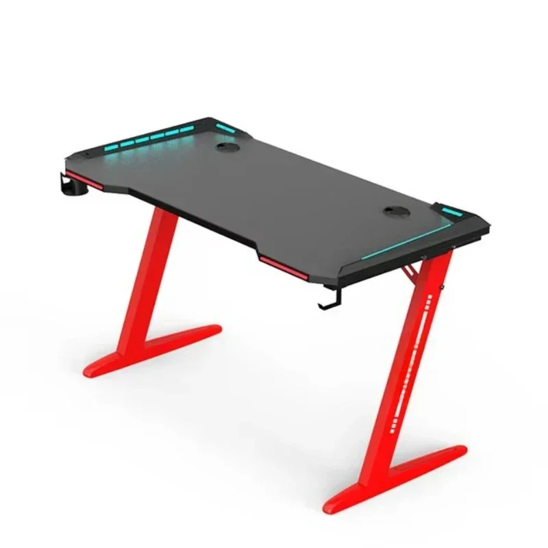 Stylish adjustable laptop holder home office led light rgb computer desk game table