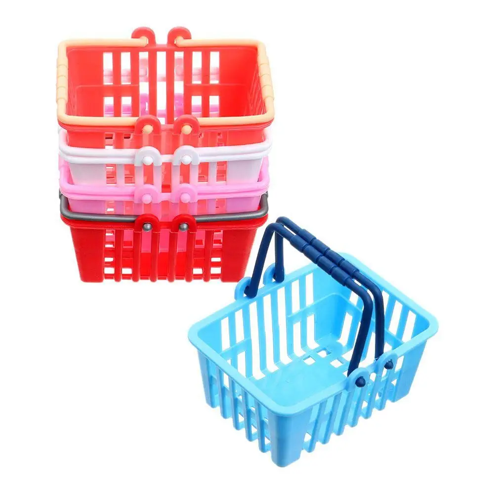 Doll House Miniature Miniature Furniture Pretend Play Toys Shopping Basket Toys Shopping Hand Basket Model Doll Accessories