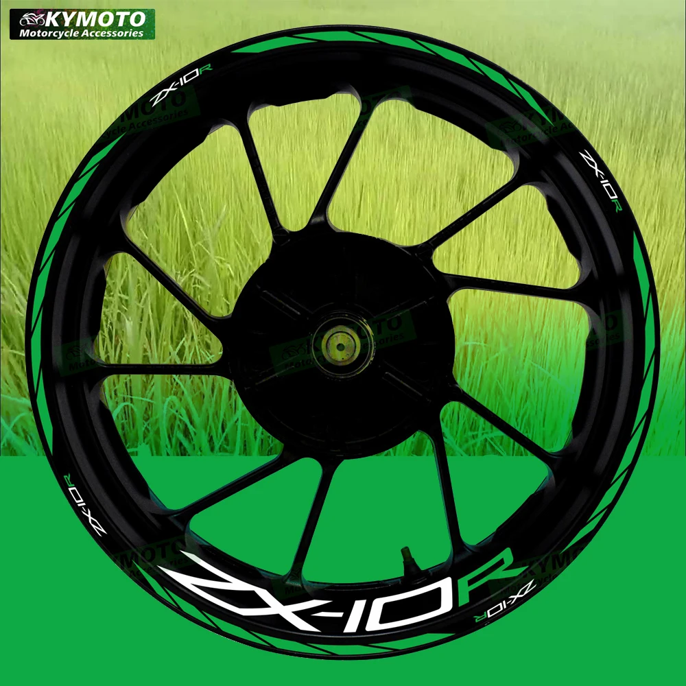 

Аксессуары для мотоциклов ZX-10R ZX10R, 17-дюймовые наклейки на передние и задние колеса, гоночный обтекатель, ступица колеса, светоотражающие полосы, наклейки