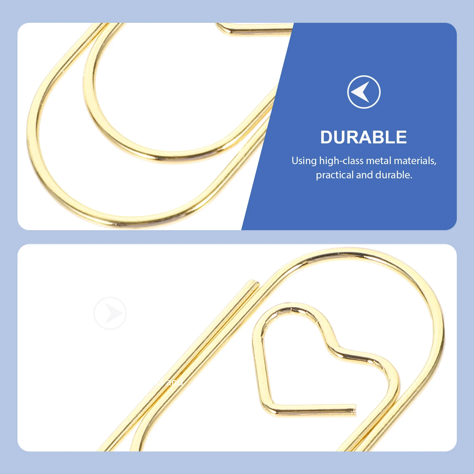 100pcs 미니 로즈 골드 하트 종이 클립 튼튼한 금속 사무실 바인딩 용품 장식 문서 고정 클립 학생 문구