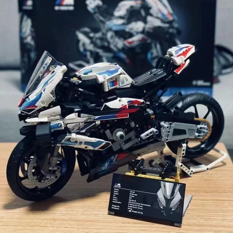 New M 1000RR Building Blocks Large Displacement Technical Moto Super Speed Motorcycle Compatible MOC Brick  Kids Adults Gifts