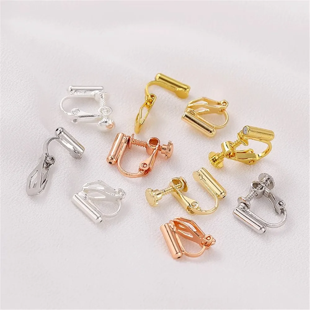 

14K Gold Wrapped Silicone Plug Screw Ear Clip Spring Clip Triangle Clip Handmade DIY Earring Ear Jewelry Material Accessories