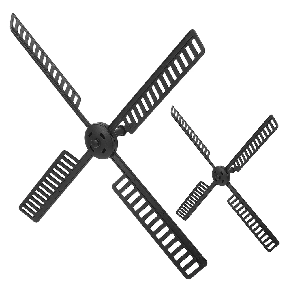 

2 Pcs Solar Windmill Lighthouse Decorative Ornaments Hanging Garden Decoration Plastic