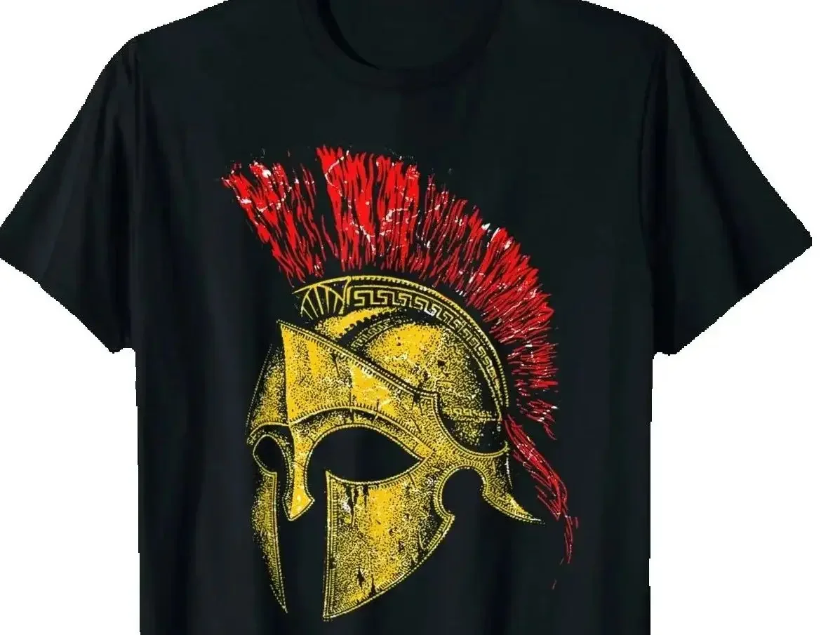 

Римская империя, греческий воин, шлем, древний Рим, греческая футболка с коротким рукавом, повседневные хлопковые летние мужские рубашки