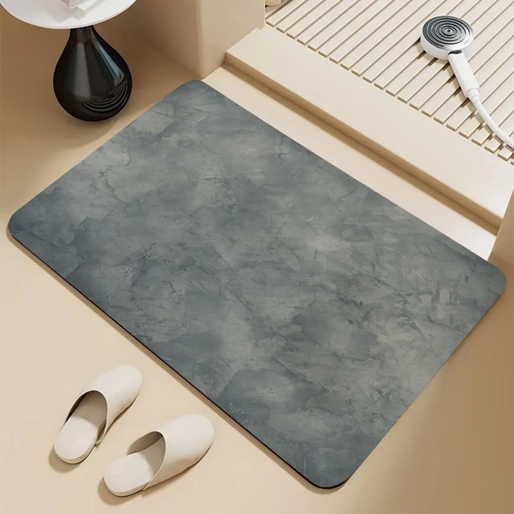 Grey Marble Diatomite Super Absorbent Bathroom Floor Mat Anti Slip Foot Rug Quick-drying Shower Toilet Doormat Washable
