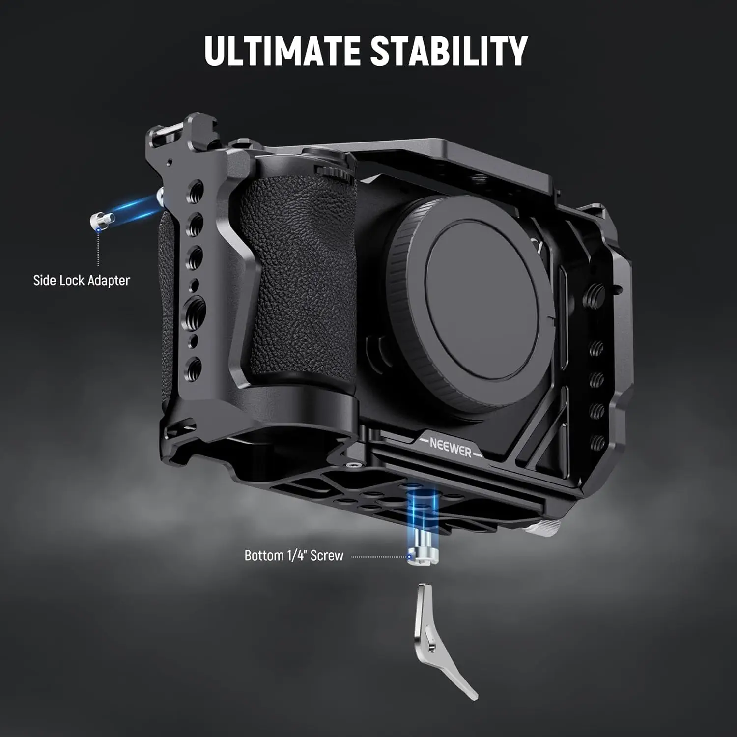 NEEWER A7C II A7CR camerakooi, aluminium videorus met QR-basis Arca-type antislip compatibel met Sony DJI RS Gimbal