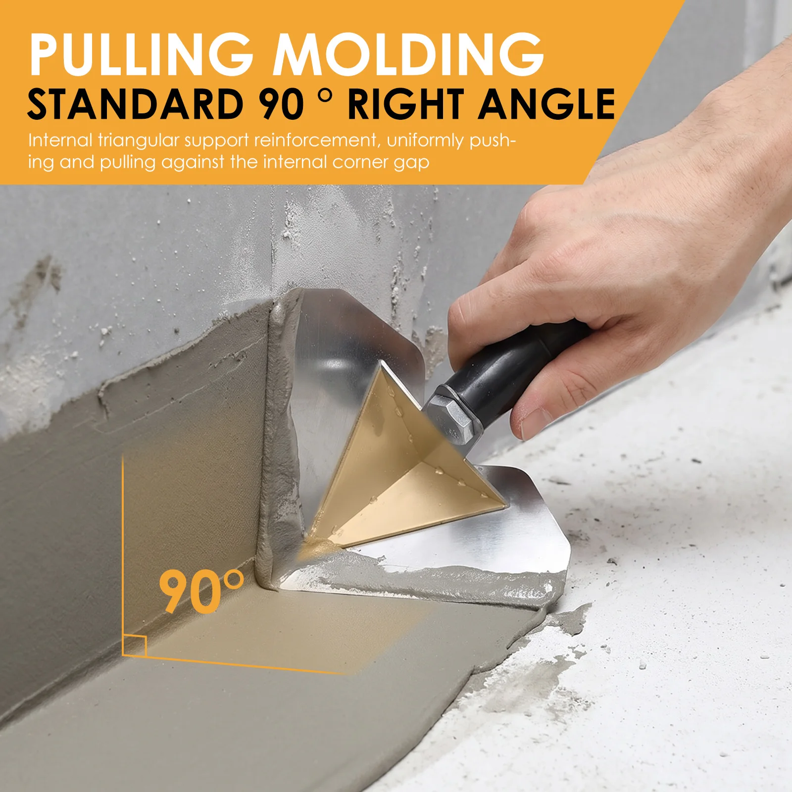 90° Corner Trowel Stainless Steel Drywall Corner Tool with Nonslip Grip For Wall Internal External Angle DIY Construction Tool