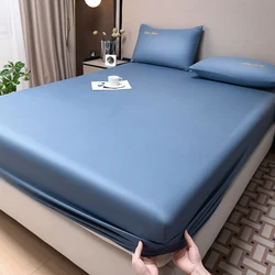Drap-housse en coton égyptien avec bande élastique, literie douce de luxe, protège-matelas, double Queen et King Size, 400TC, 100%
