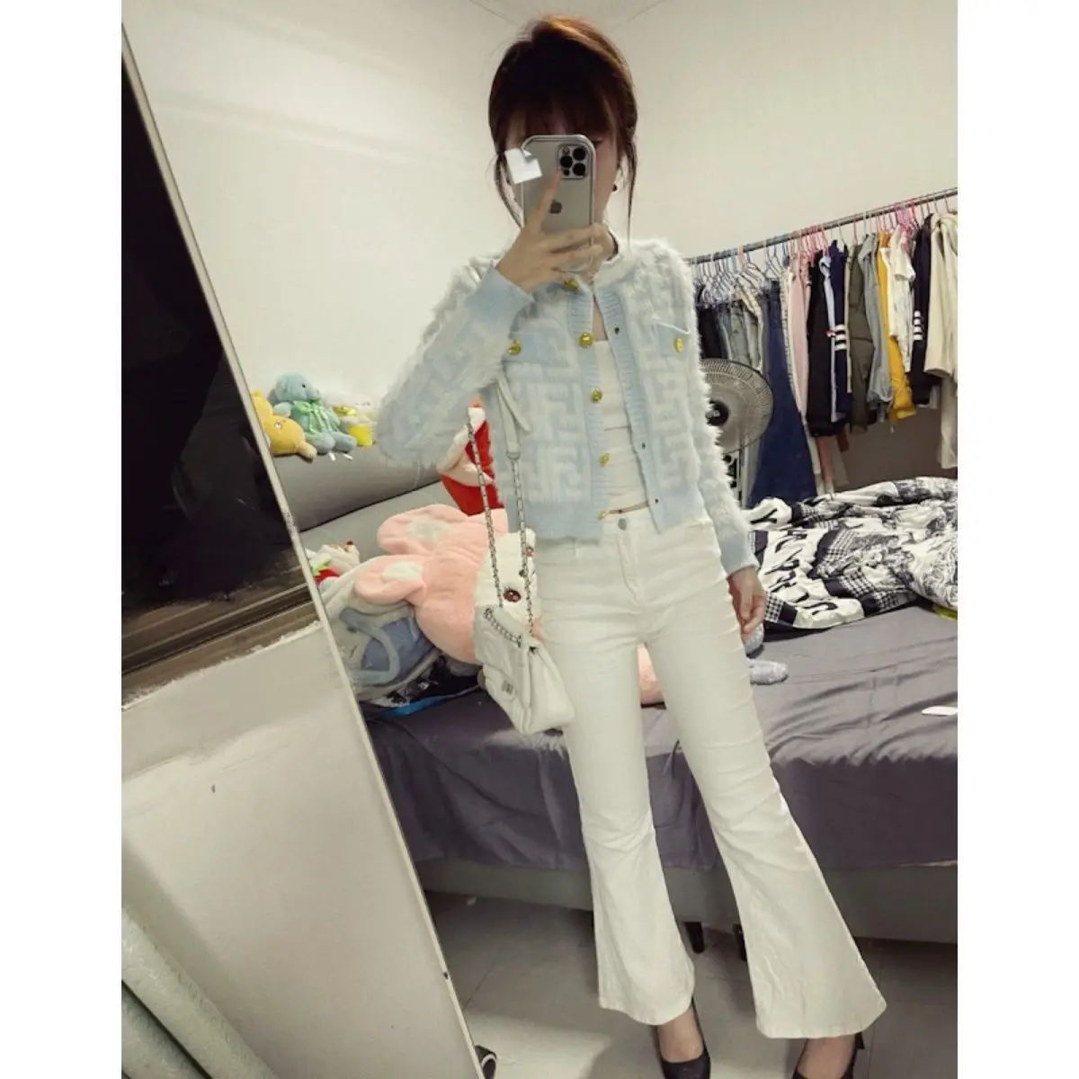 

Slimming Effect Loose Women's Sweater Jaet Sweet Sle Small Fraance Trendy Autumn Outerwear ort Length Four Seasons