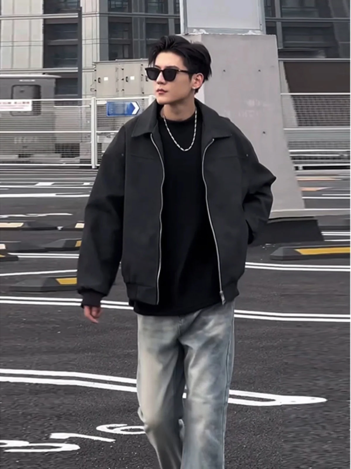 

Мужская кожаная куртка Cleanfit American Style: модная бейсбольная куртка на молнии, свободный крой, весна-осень