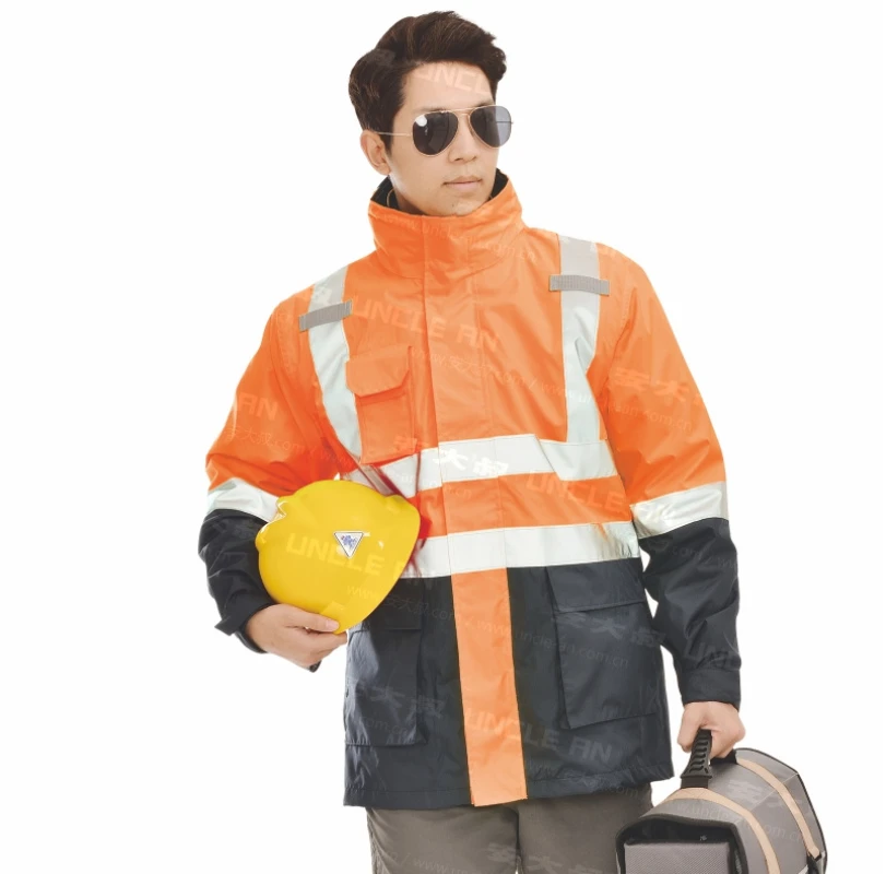 B495 Reflective Rescue Warning Clothing Winter Cold Waterproof Warm Work Clothes Removable Inner Liner