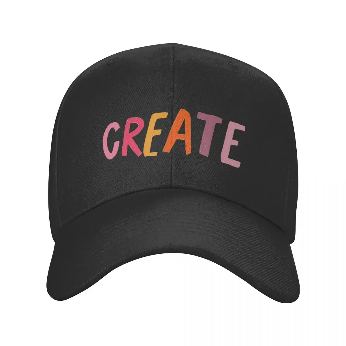 CREATE-coloridas palabras motivadoras e inspiradoras para artistas, diseñadores y creativos, gorra de béisbol para hombres y mujeres