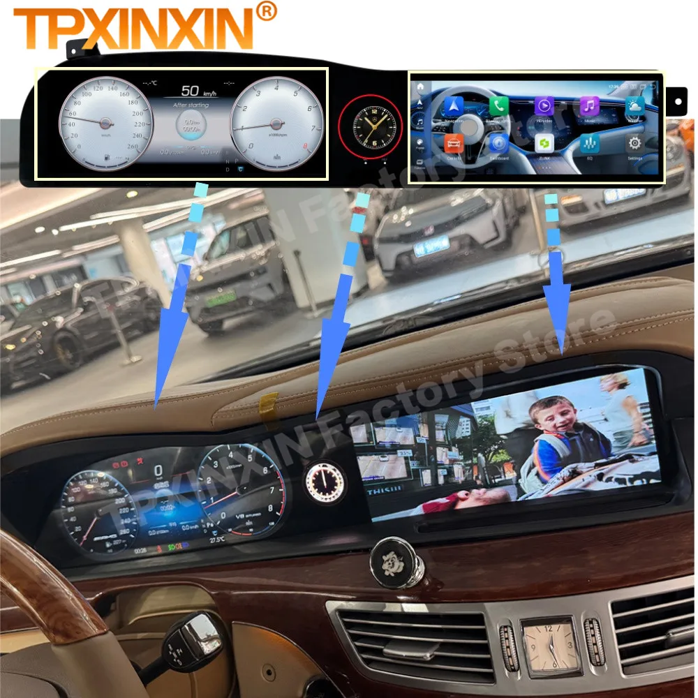 For Mercedes-Benz S W221 2006~2013 Android 13 DSP Carplay Multimedia GPS Navigation Car Radio Stereo Receiver player Head Unit