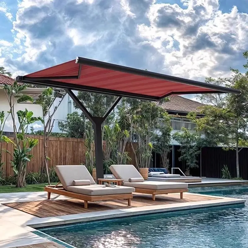 

Awning Telescopic canopy Sun protection Electric balcony Household courtyard Outdoor unilateral column Parking shed Parasol